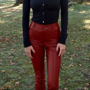 ZARA Dark Red Leather Pants